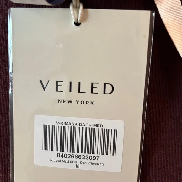 Veiled Ribbed Maxi Skirt M - Picture 5 of 5